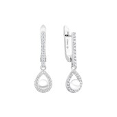 Cercei argint cu perle naturale albe si cristale cu tortita DiAmanti SK25216EL_W-G